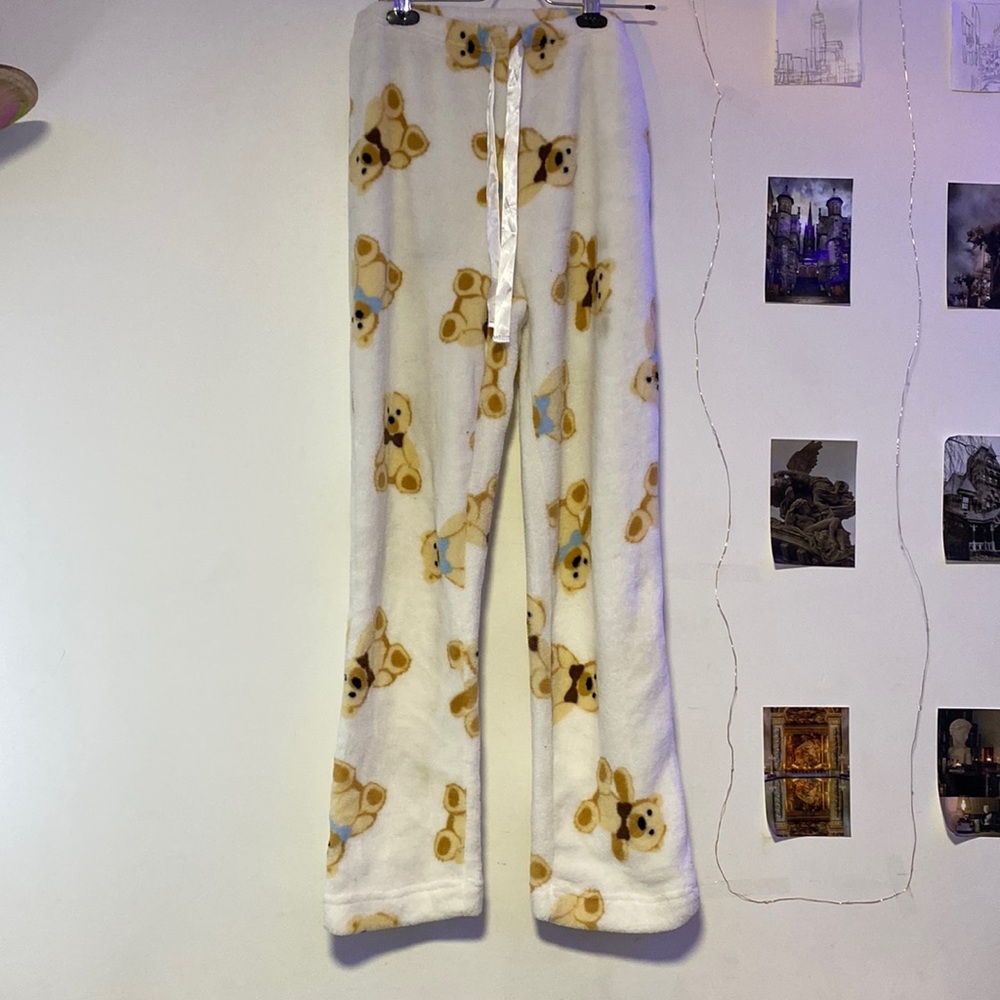 soft fluffy teady bear pyjama pants